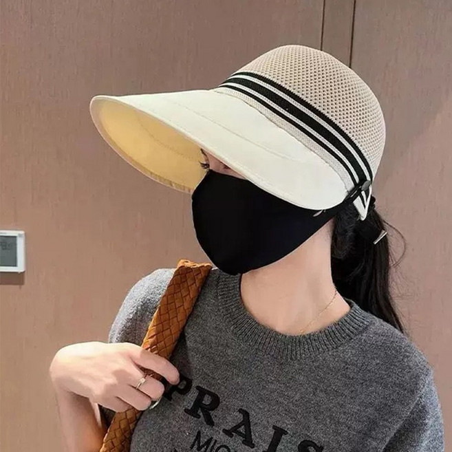 태미스 배색 메쉬 버킷햇 모자