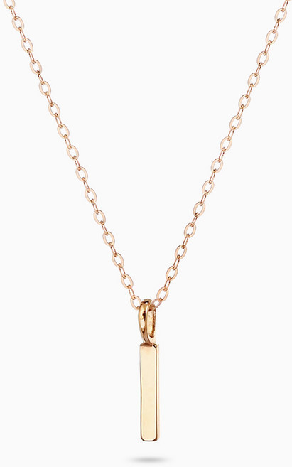 에버링 14K 금 심플 미니 스틱 목걸이_NNKG4802