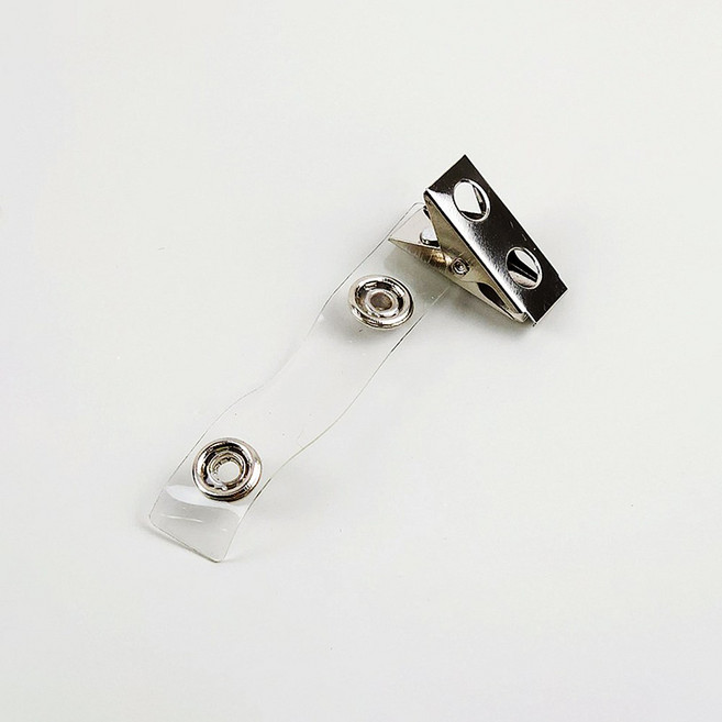 투명 스트랩 명찰 클립_1p 똑딱이고정 이름표 집게