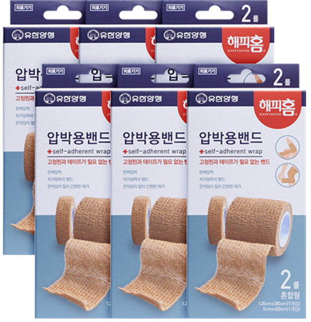 해피홈 압박용 밴드 혼합형, 2개입, 6개