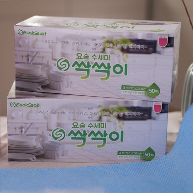 뽑아쓰는 요술 수세미 싹싹이, 혼합색상, 2개, 205개