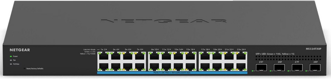 포트당 60W 지원 2.5Gbps 24포트 + 4SFP+ 업링크 10G /PoE총 720W L2+ / Lite L3 스위칭허브 넷기어 MS324TXUP, 1개