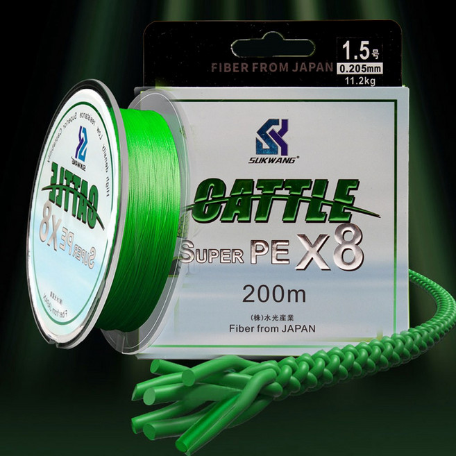 999피싱 8합사 일본원사 대용량 PE 라인 낚시줄, 그린, 1개