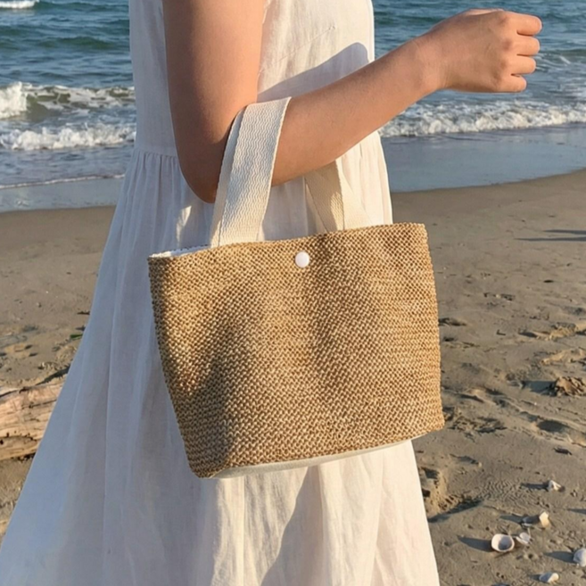 더기브미 라탄백 여성 데일리백 휴양지 바캉스 가벼운 토트백