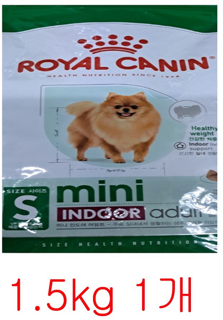 로얄캐닌 독 미니 인도어 어덜트 1.5kg ssu+91842eh, 1