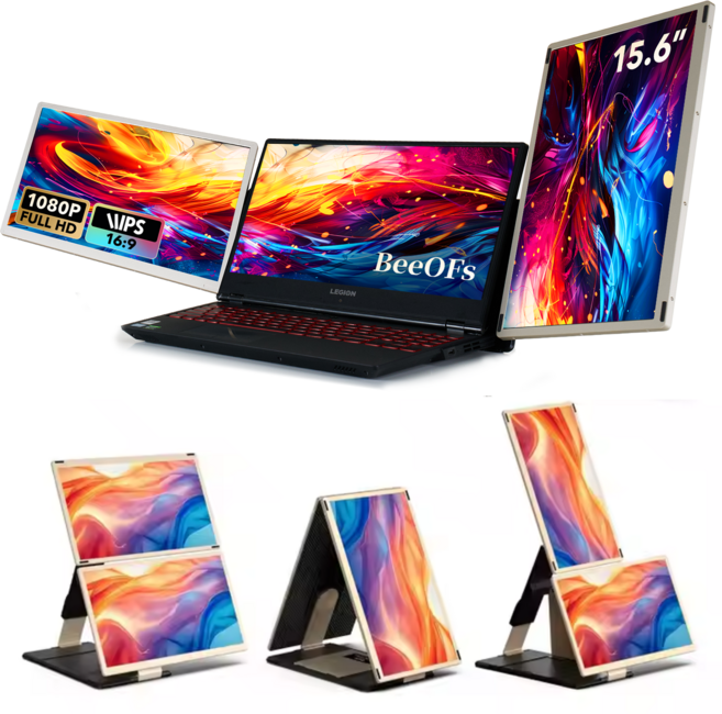 비옵스 노트북 보조 트리플 모니터, BOS-102, 39.62cm