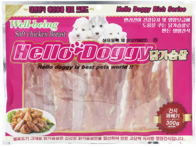 헬로도기 강아지 간식 육포 져키 300g 건식꽈배기, 헬로도기 건식 꽈배기, 18개