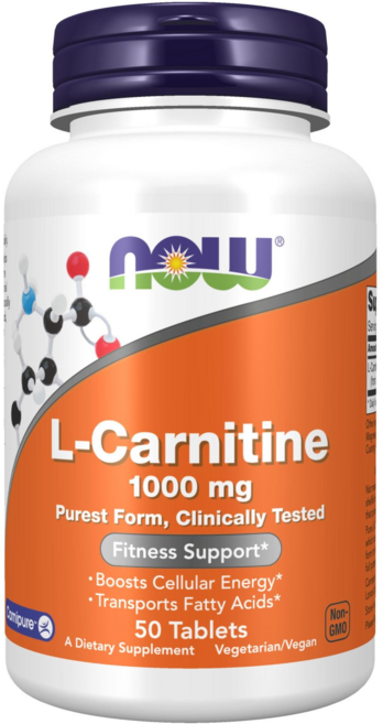 NOW Foods 左旋肉鹼錠 1000mg, 50顆, 1罐