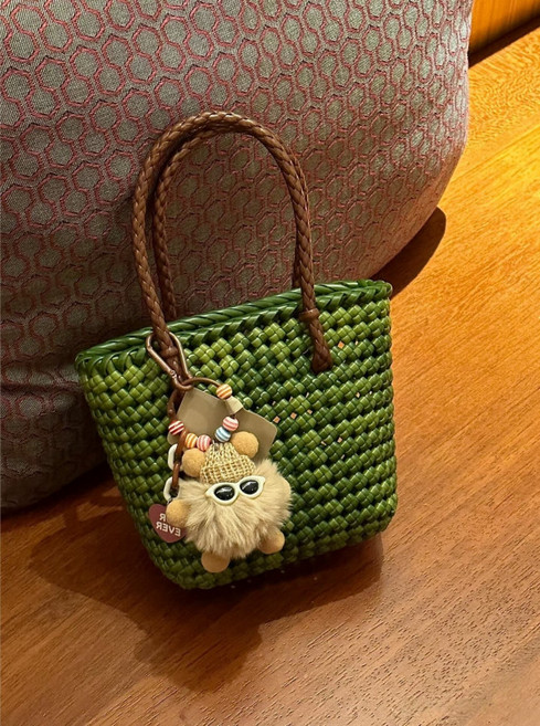 라탄 직조 여성토트백 DIY 키트 고급 속이 빈 숄더백 여름 가벼운 에코 스타일 가방