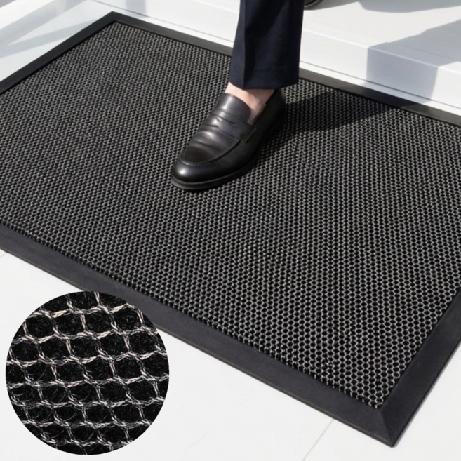 소서리스튜디오 미끄럼방지 현관매트 코일매트 대형사이즈 업소용 매장용 가정용, 그레이, 1개