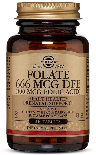 SOLGAR 葉酸DEF素食錠 666mcg, 250顆, 1罐