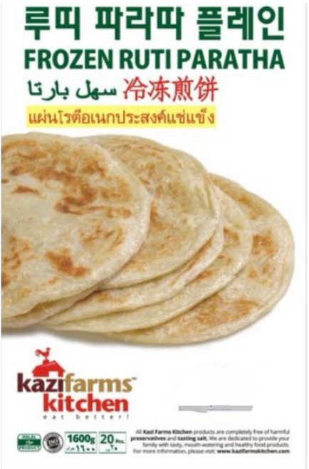 S.N. FOOD 냉동 인도빵 파라타/ 난(플레인 파라타)Frozen Ruti Paratha Plain1.6KG/20장, 1.6kg, 1개