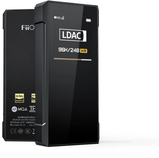 FiiO BTR7 MQA USB DAC DSD256 QCC5124 헤드폰 블루투스 5.1 앰프 더블 THX AAA-28 3.5mm 4.4mm 출력, 01 Standard  Black