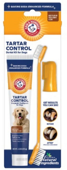 Arm & Hammer 鐵鎚牌 易齒趣 3合1潔牙套組, 1個, 鐵鎚牌-易齒趣犬用3合1潔牙套組 除垢