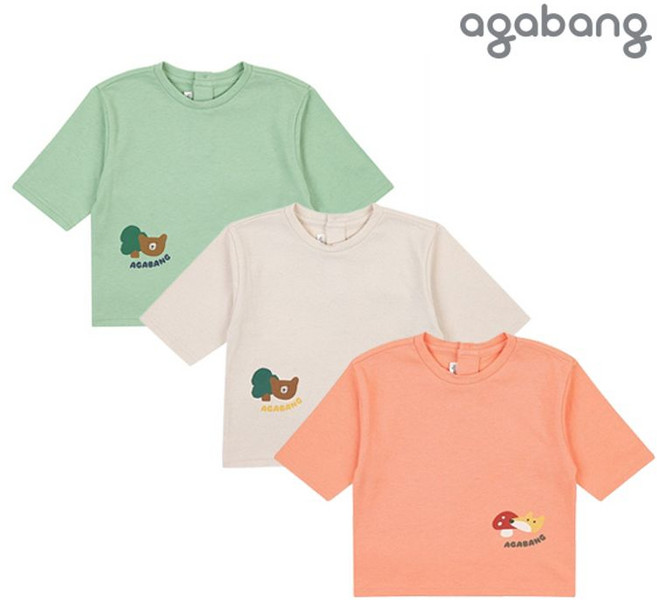 아가방 리프7부티셔츠 BEIGE GREEN ORANGE 01Q551001
