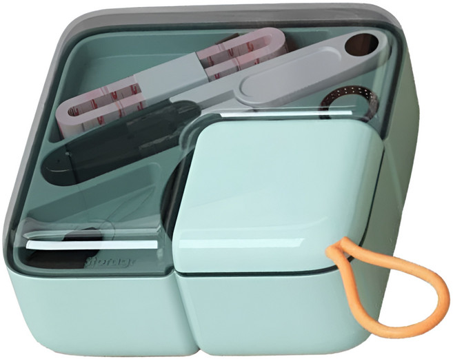 리브썸 반짇고리 바느질세트 수납세트, 1개, 라이트민트