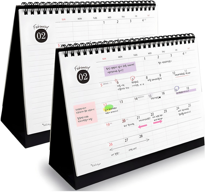 아이씨엘디자인 Desk Scheduler Calendar 2026, 블랙, 2개