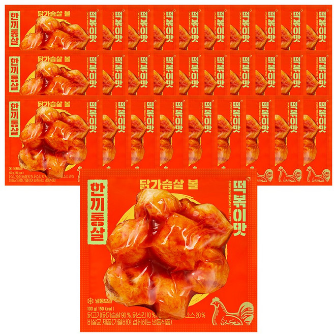 한끼통살 닭가슴살볼 떡볶이맛 30개입, 30개, 100g