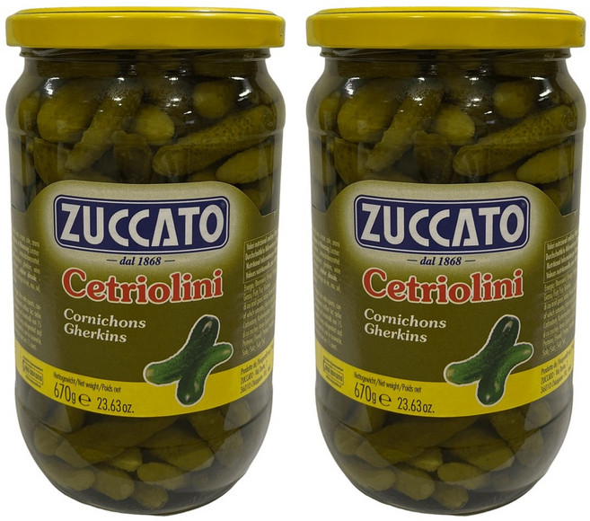 쥬카토 코니숑 오이피클 오이 미니오이피클 피클오이, 670g, 2개