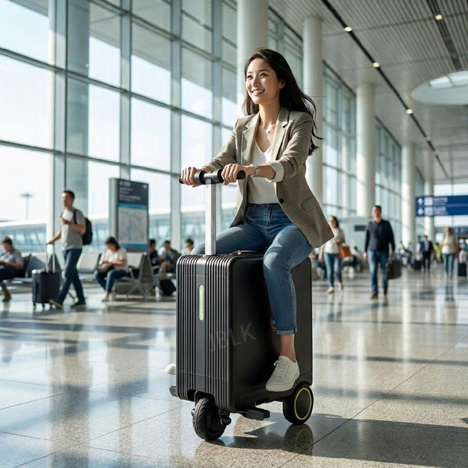 킥슬링크 여행용 전동 캐리어 킥보드 기내용 20인치 튼튼한 여행가방, 그레이