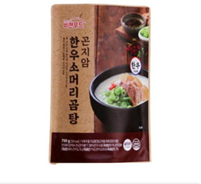 [MJ-Item] TV홈쇼핑 히트상품 이용식 곤지암 한우 소머리 곰탕 첨가물 없이 뼈와 물로 전통 가마식으로 고아 만든 제품 사골 도가니 소머리 수육 머릿고기 뽈살 우설, 750g, 5개