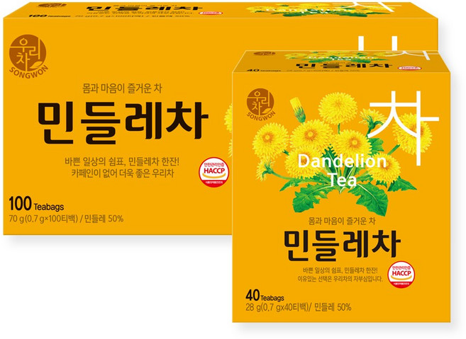 송원 우리차 민들레차 100T + 40T, 1개, 140개입, 700mg