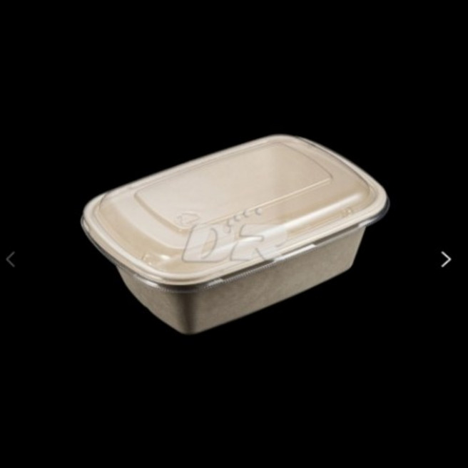 [두레] CR-1400 300개/ 종이 펄프 사각 배달 포장 용기 샌드위치 토스트 족발 대 전자레인지용 치킨포장 덮밥 샐러드포장 디저트포장 파스타용기 스파게티용기 볶음밥 닭강정, 뚜껑 (300개)