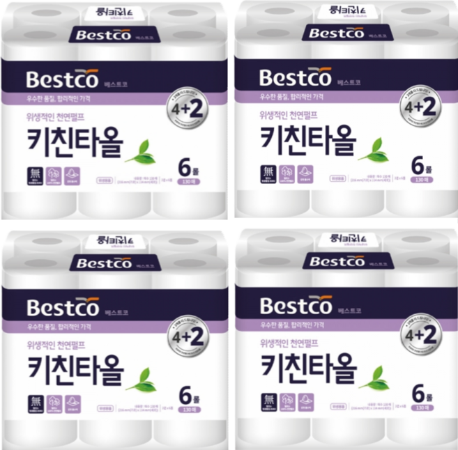 베스트코 키친타올 6P, 130매, 24개