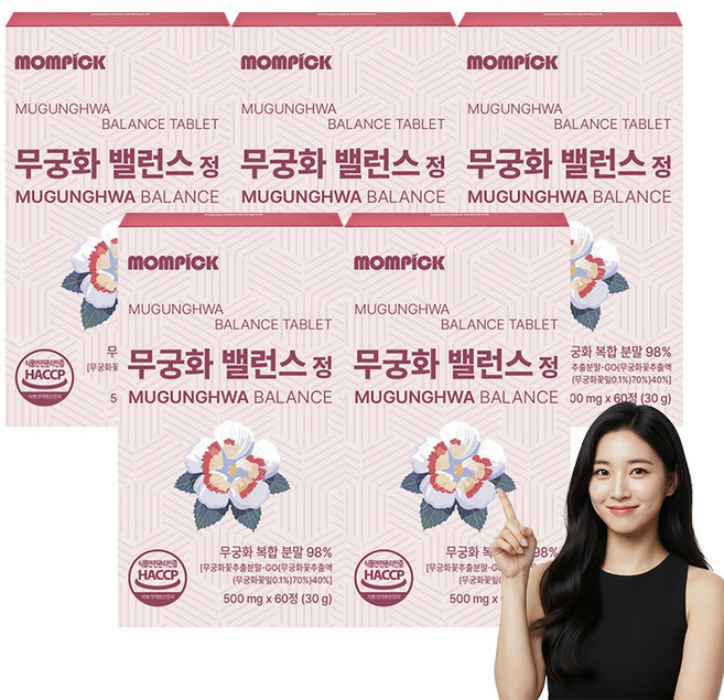 맘픽 무궁 화 핏 식약청인증 정품, 5개, 60정