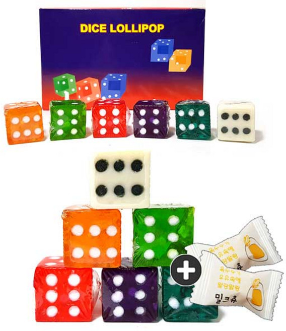 주전부리몰 주사위 막대사탕(30개입) 1통+밀크츄 2개 세트 캔디 번들 4호, 15g, 30개