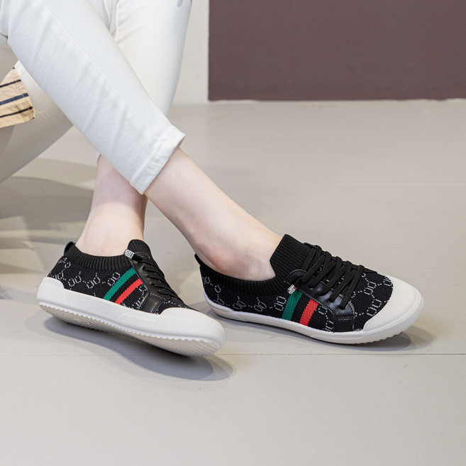 여성 니트 스판 운동화 발편한 스니커즈