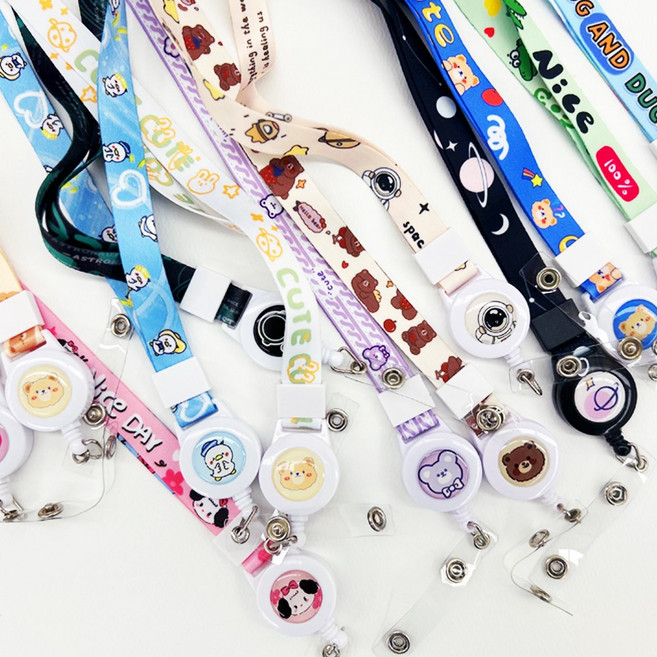 사원증목걸이줄 사원증목걸이 사원증 간호사 릴홀더 이름표목걸이줄 캐릭터명찰목걸이, 1개, 스페이스그린