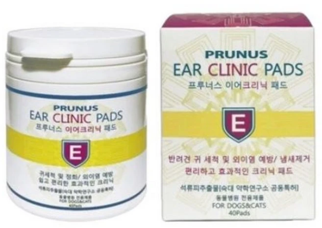 프루너스 이어 크리닉 패드 40매 이어크리닝 강아지 고양이 귀청소, 1개 - 쿠팡