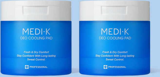 약국입점 메디케이 데오드란트 쿨링 패드 대용량 겨드랑이 땀 소취 겨땀냄새 암내제거, 2개, 140ml