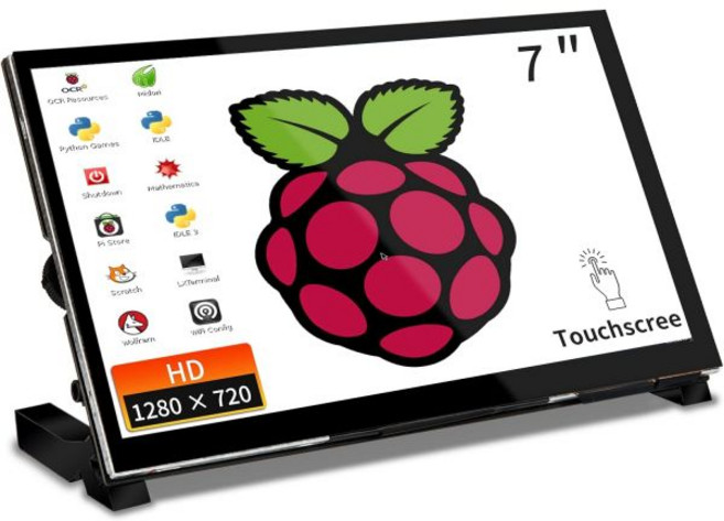WIMAXIT 라즈베리 파이 터치스크린 모니터 7인치 IPS 1024X600 듀얼 스피커 5 3b4b용 USB HDMI 휴대용 정전식 디스플레이 Windows드라이버 프리, 1개