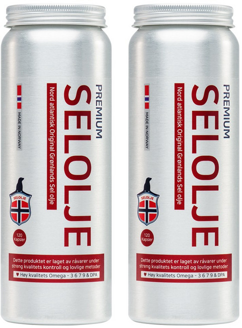[정품] 노르웨이 Seal (물개) Oil 오메가3 PREMIUM SELOLJE (프리미엄 셀올예), 2개, 120정