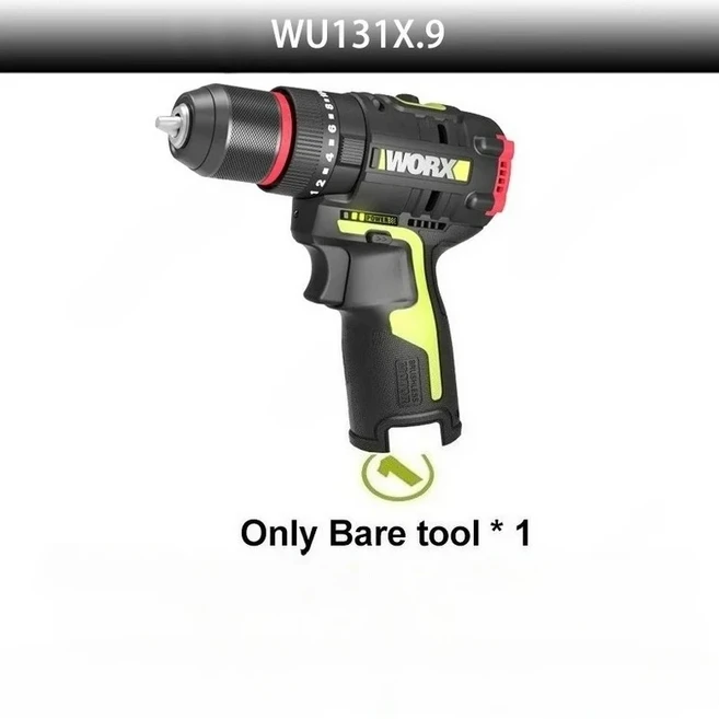 WORX WU131X 새 버전 무선 임팩트 드릴 40Nm 1800rpm 27000bpm 브러시리스 모터 충전식 배터리 범용 12v 플, 01 WU131X-9