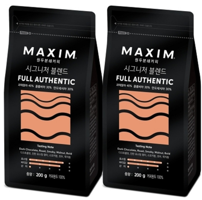 동서식품 맥심 시그니처 블렌드 풀 어센틱 200g x 2개, 상세 설명 참조