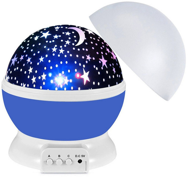 Pococo 星空投影燈 360度旋轉 七彩氛圍小夜燈, 【Pococo】 星夜藍, 星夜藍