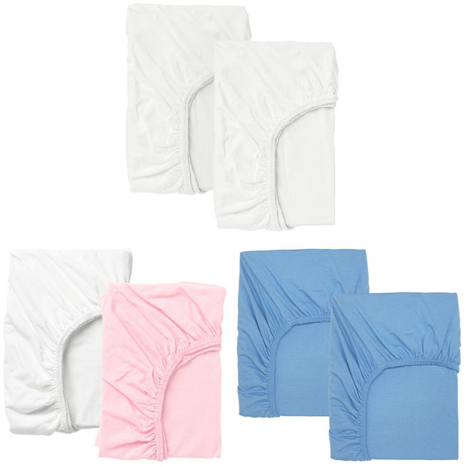 이케아 LEN 렌 유아용매트리스커버 2개입 60x120cm 유아침대 아기매트 패드 시트 침구