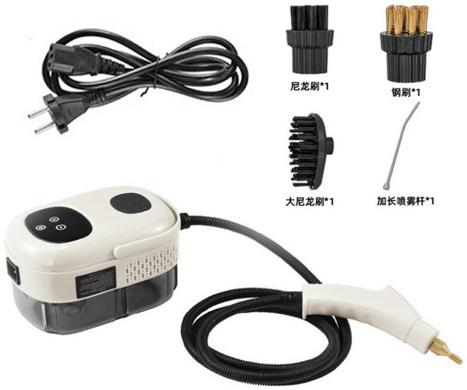 高溫高壓廚房蒸汽清洗機 廚房空調油煙機 洗地機 小型 家用 顯示屏設計 快速排水, 白色低配