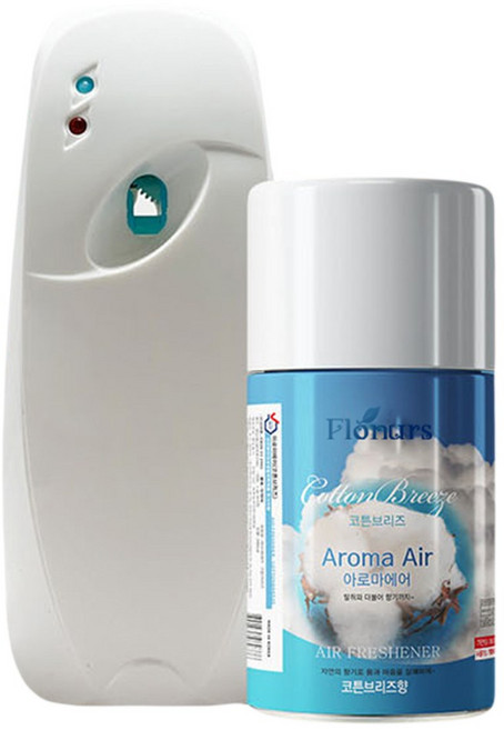 플로너스 센서 자동 분사기 + 아로마에어 실내용 방향제, 280ml, 1세트, 코튼브리즈