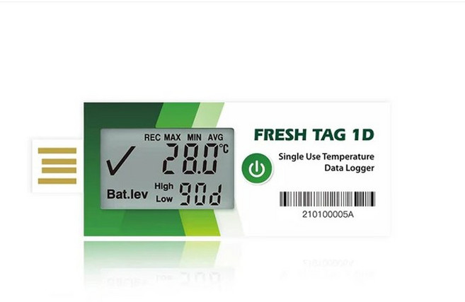 백신 콜드체인 고정밀 일회용 온도 데이터로거 FRESHLIANCE FRESH TAG 1D, 1개, KOLAS 교정 포함 제품