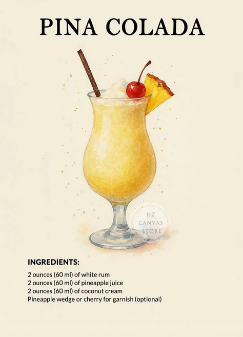 클래식 미니멀리스트 빈티지 칵테일 벽 아트 인쇄 바 장식 모히토 Caipirinha 럼 펀치 디자인 프레임 없, 02 20X30cm Unframed, 02 7, 02 20X30cm Unframed