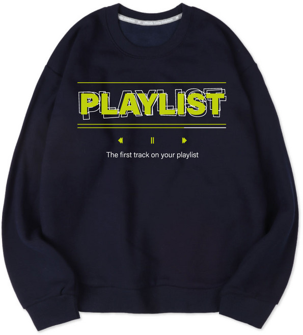 벤힛 플레이리스트 세미 오버핏 특양면 빅사이즈 맨투맨