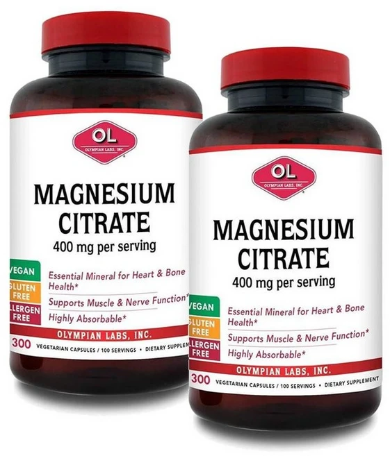 올림피언 랩 마그네슘 시트레이트 400mg 캡슐 Olympian Labs Magnesium Citrate, 2개, 300정 - 쿠팡