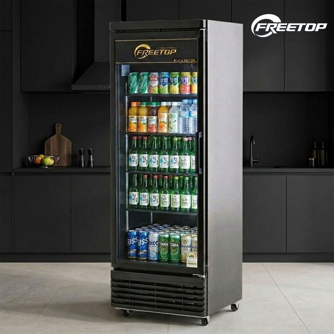 소상공인지원 음료수 냉장고 385L 업소용 쇼케이스 FT-470AB 올블랙 술장고 약국 병원 주류 편의점, FT-470AB 올블랙 (착불배송비 해피콜안내)
