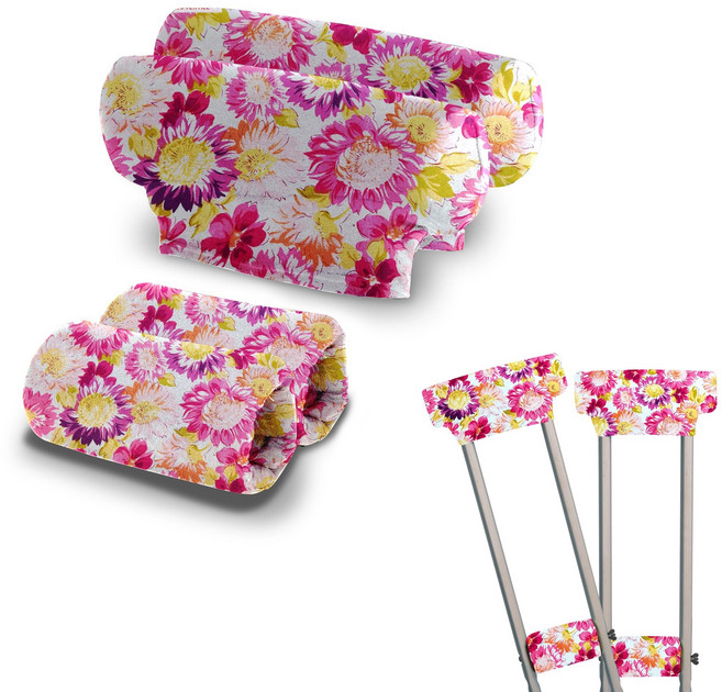 YAMANMAN 목발용 쿠션패드 세트 손잡이 커버 벨벳 겨드랑이 쿠션 스폰지 목발패드 세트 목발커버, 무늬색, 1개