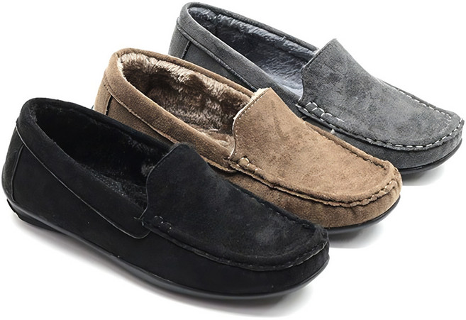 유니크9 여성용 KC-LM403 스웨이드 겨울 털 로퍼 플랫 단화 드라이빙슈즈