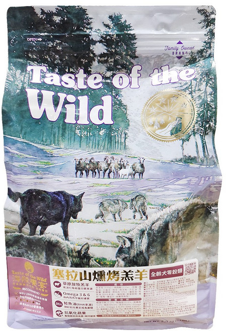 Taste of the Wild 海陸饗宴 全齡犬 乾飼料, 塞拉山燻烤羔羊, 2.27kg, 1袋
